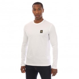 Тениска Belstaff Cotton Jersey Long Sleeve T-Shirt - White тениска,мъжки,тениски,belstaff,cotton,jersey,long,sleeve,t,shirt,white