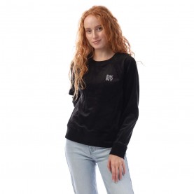 блуза,dkny,rhinestone,velour,logo,crew,neck,sweatshirt,black