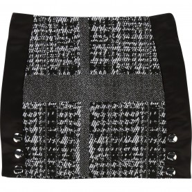 детска,пола,детски,облекла,karl,lagerfeld,tweed,skirt,junior,girls,black,grey