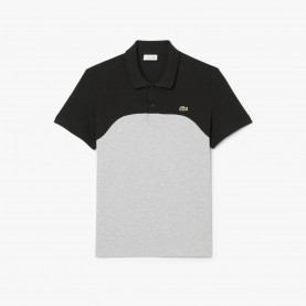 Блуза с яка Lacoste Regular Fit L.12.12 Colour Block Polo Shirt - Grey блуза,с,яка,мъжки,тениски,lacoste,regular,fit,l,12,12,colour,block,polo,shirt,grey