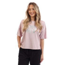 тениска,дамски,топове,dkny,foil,logo,cropped,t,shirt,white,silver