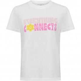Тениска French Connection Everything Connects T-Shirt - Linen White тениска,дамски,топове,french,connection,everything,connects,t,shirt,linen,white