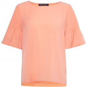 тениска,дамски,чорапогащи,и,клинове,french,connection,classic,crepe,pintuck,shoulder,t,shirt,orange