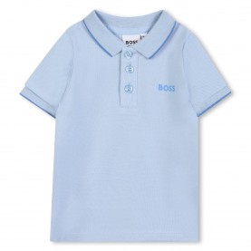 Блуза с яка Boss Kids Logo Short Sleeve Polo Shirt - Prsn Blue 887 блуза,с,яка,boss,kids,logo,short,sleeve,polo,shirt,prsn,blue,887