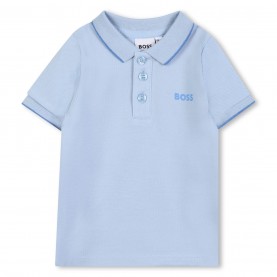 Boss Kids' Logo Short Sleeve Polo Shirt - Prsn Blue 887 boss,kids',logo,short,sleeve,polo,shirt,prsn,blue,887