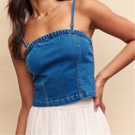 дамски,топове,nobodys,child,brompton,denim,bandeau,top,blue