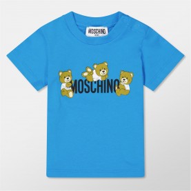 детска,тениска,детски,3/4,панталони,moschino,logo,t,shirt,&amp;,short,set,infants,blue,41047