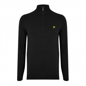 пуловер,мъжки,летен,каталог,мъжки,пуловери,lyle,and,scott,lyle,quarter,zip,jumper,sn42,jet,black,z865