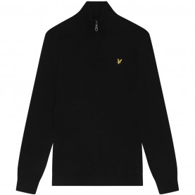 Пуловер Lyle and Scott Quarter-Zip Jumper - Jet Black Z865 пуловер,мъжки,пуловери,lyle,and,scott,quarter,zip,jumper,jet,black,z865