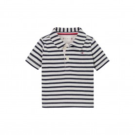 Блуза с яка Tommy Hilfiger Kids Rib Stripe Short-Sleeve Polo Shirt - Navy Stripe 0A4 блуза,с,яка,tommy,hilfiger,kids,rib,stripe,short,sleeve,polo,shirt,navy,stripe,0a4