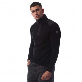 Блуза Belstaff Kilmington 1/4 Zip Sweatshirt - Black блуза,мъжки,горнища,с,качулка,мъжки,ежедневни,облекла,belstaff,kilmington,1,4,zip,sweatshirt,black