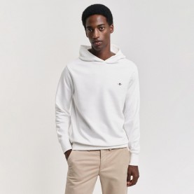 Суичър Gant Regular Fit Embroidered Archive Shield Hoodie - White суичър,мъжки,горнища,с,качулка,мъжки,ежедневни,облекла,gant,regular,fit,embroidered,archive,shield,hoodie,white