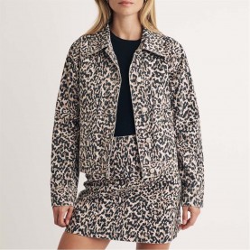 яке,дамски,якета,и,палта,nobodys,child,frankie,leopard,print,denim,jacket,brown