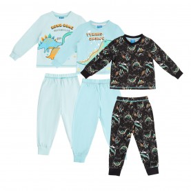 детска,пижама,детски,пижами,детски,облекла,star,yb,dino,pyjamas,3pk,infant,blue