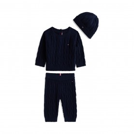 Комплект Tommy Hilfiger Tommy 3 Pc Knit Set In54 - Night Navy C1G комплект,детски,облекла,tommy,hilfiger,tommy,3,pc,knit,set,in54,night,navy,c1g