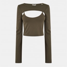 дамски,топове,jack,wills,tech,cut,out,top,ivy,green