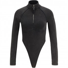 дамски,топове,hugo,x,bella,poarch,zip,neck,bodysuit,black