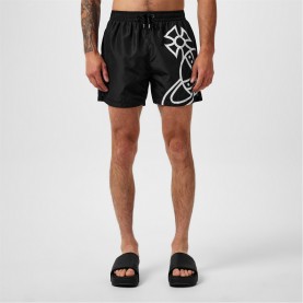 стоки,за,плуване,на,разпродажба,vivienne,westwood,logo,print,swim,shorts,black,white