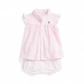 детски,комплект,детски,3/4,панталони,polo,ralph,lauren,oxford,top,and,bloomers,clothing,set,infants,carmel,pink