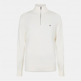 блуза,мъжки,пуловери,tommy,hilfiger,half,zip,sweater,white,ybi