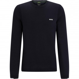 пуловер,мъжки,пуловери,boss,men,s,ever,x,cotton,logo,crewneck,jumper,dark,blue,402