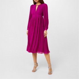 рокля,дамски,поли,и,рокли,michael,michael,kors,pleated,dress,deep,fuchsia