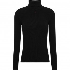 блуза,дамски,плетени,дрехи,tommy,jeans,essential,turtleneck,sweater,black