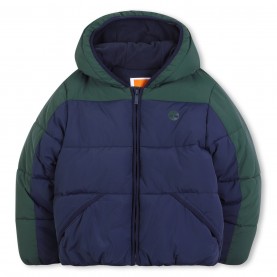 Яке Timberland Kids' Timber colour Block Medium Puffer Jacket - Dark Green/Navy яке,детски,3/4,панталони,timberland,kids',timber,colour,block,medium,puffer,jacket,dark,green,navy