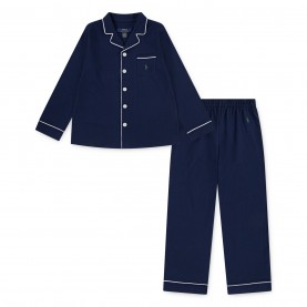 пижама,детски,3/4,панталони,polo,ralph,lauren,kids',classic,long,sleeve,pyjama,set,navy,bk9