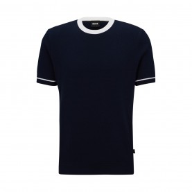 тениска,мъжки,пуловери,boss,grosso,knitted,t,shirt,dark,blue