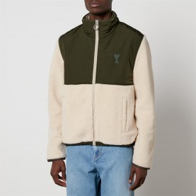 яке,мъжки,якета,ami,paris,sherpa,zipped,jacket,khaki