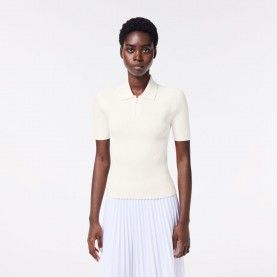 блуза,с,яка,дамски,топове,lacoste,zip,neck,rib,knit,polo,shirt,white
