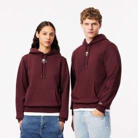 Суичър Lacoste Print Hoodie - Red Maroon суичър,мъжки,горнища,с,качулка,мъжки,ежедневни,облекла,lacoste,print,hoodie,red,maroon