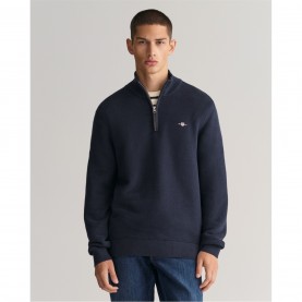 мъжки,пуловери,gant,textured,cotton,h,zip,evening,blue,evening,blue