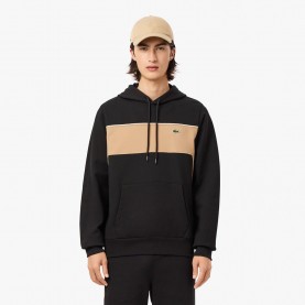 Суичър Lacoste Colour-Block Fleece Hoodie - Black суичър,мъжки,горнища,с,качулка,мъжки,ежедневни,облекла,lacoste,colour,block,fleece,hoodie,black