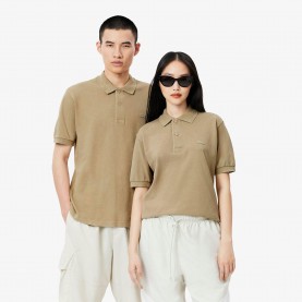Блуза с яка Lacoste Classic Fit L.12.12 Washed Effect Polo Shirt - Beige блуза,с,яка,мъжки,тениски,lacoste,classic,fit,l,12,12,washed,effect,polo,shirt,beige