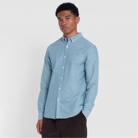 облекла,на,разпродажба,farah,brewer,slim,fit,shirt,green