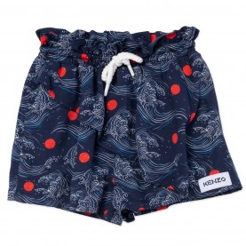 поларени,къси,панталони,детски,3/4,панталони,kenzo,kids',ocean,print,fleece,jogger,shorts,navy