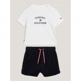 детски,екип,детски,облекла,tommy,hilfiger,logo,t,shirt,and,shorts,set,infants,white