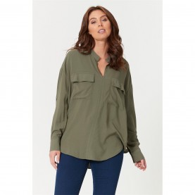 дамски,ризи,be,you,utility,pocket,blouse,khaki