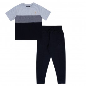 Детски комплект Firetrap Panel 2 Piece Set Infants - Black/Grey детски,комплект,детски,3/4,панталони,firetrap,panel,2,piece,set,infants,black,grey