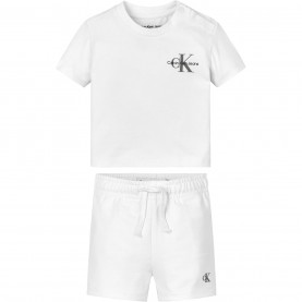 детски,комплект,calvin,klein,jeans,short,sleeve,logo,set,infants,white,yaf