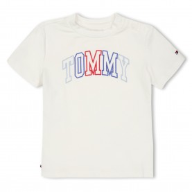 Детска тениска Tommy Hilfiger Unisex Kids Outline T-Shirt - White YBR детска,тениска,tommy,hilfiger,unisex,kids,outline,t,shirt,white,ybr