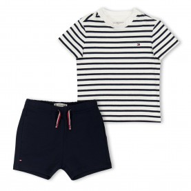 Tommy Hilfiger Unisex Kids Stripe Clothing Set - Night Navy C1G tommy,hilfiger,unisex,kids,stripe,clothing,set,night,navy,c1g