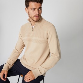 пуловер,облекла,на,разпродажба,мъжки,пуловери,threadbare,rib,detail,crew,neck,knitted,quarter,zip,jumper,stone