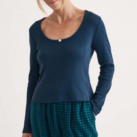 пижама,дамски,пижами,nobodys,child,pointelle,long,sleeve,pyjama,top,blue