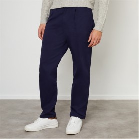 панталони,тип,чино,мъжки,панталони,тип,чино,threadbare,cotton,straight,leg,pleated,chino,trousers,with,st,navy