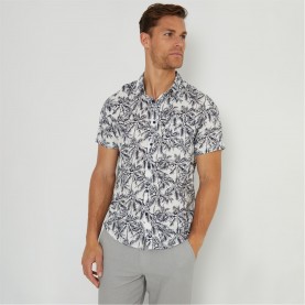 риза,с,къс,ръкав,threadbare,tropical,print,short,sleeve,shirt,natural