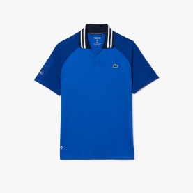 Блуза с яка Lacoste Tennis x Daniil Medvedev Slim-Fit Polo Shirt - Blue блуза,с,яка,мъжки,тениски,lacoste,tennis,x,daniil,medvedev,slim,fit,polo,shirt,blue