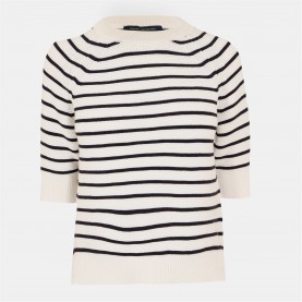 пуловер,дамски,плетени,дрехи,french,connection,lily,mozart,striped,short,sleeve,jumper,40,wht,utility